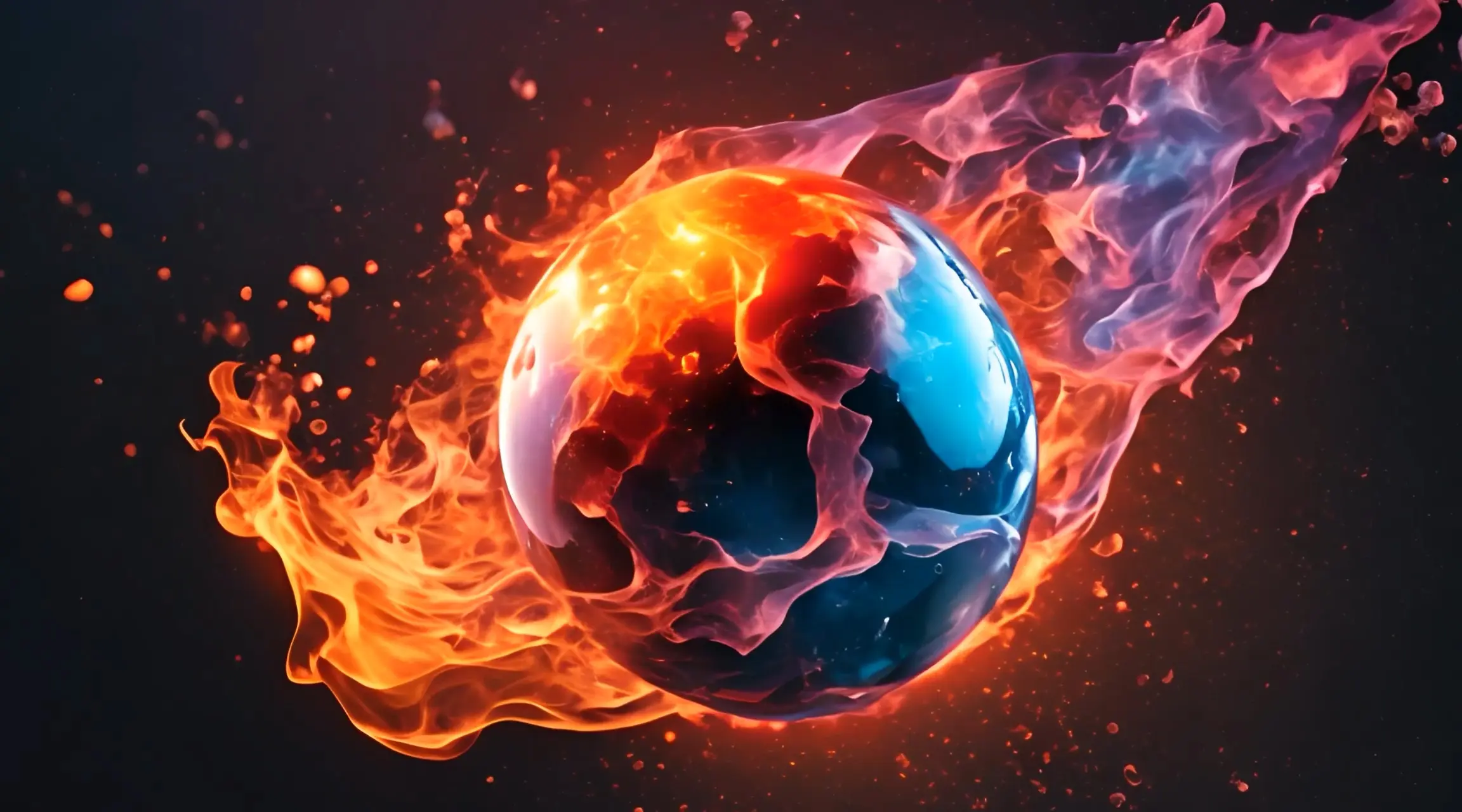 Soccer Ball Elemental Clash Dynamic Water and Fire